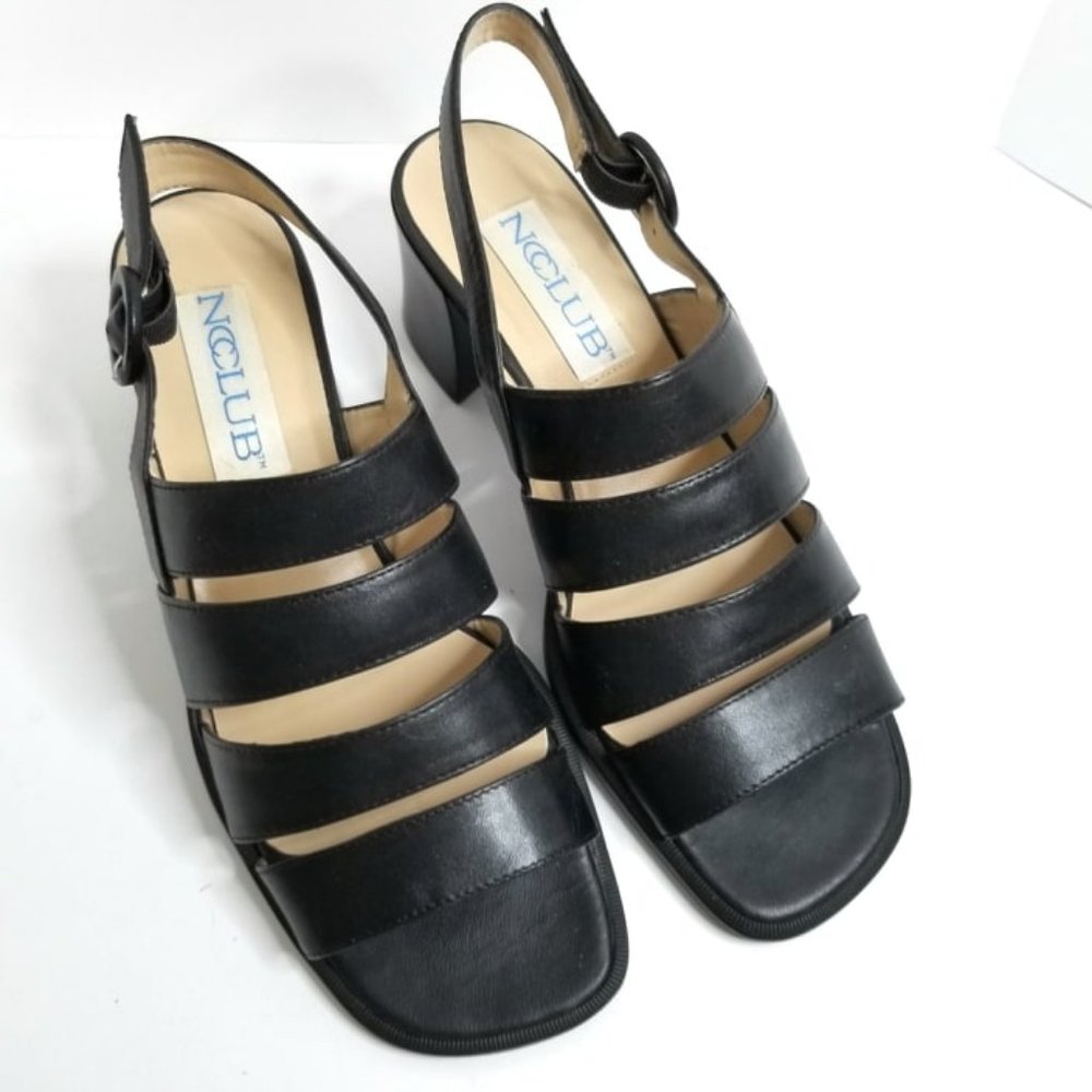 NCCLUB Black Sandels with Block Heel